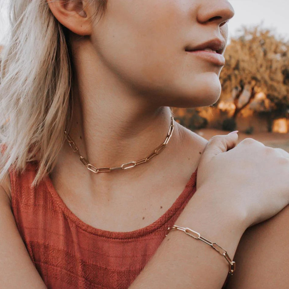 Women's Gold Cross Chain Necklace