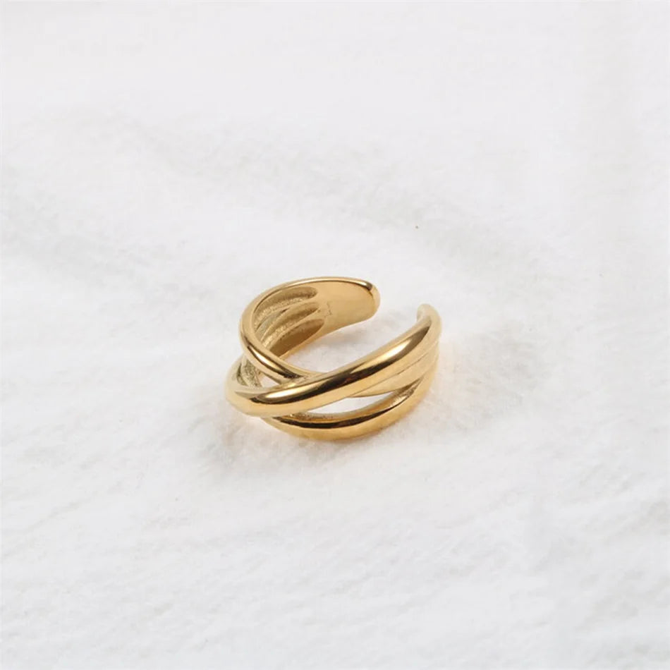 Classic Wide Multilayer Cross Ring