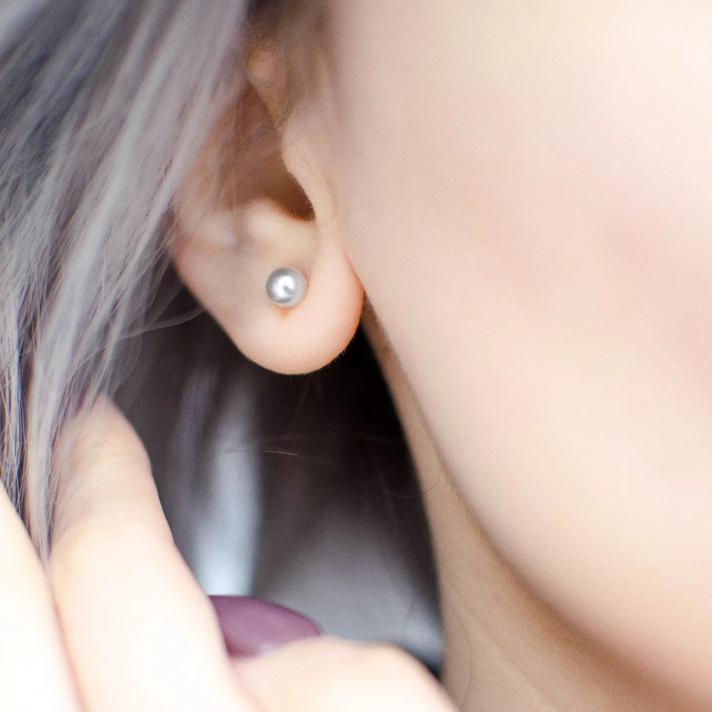 Korean style small earrings, imitation pearls