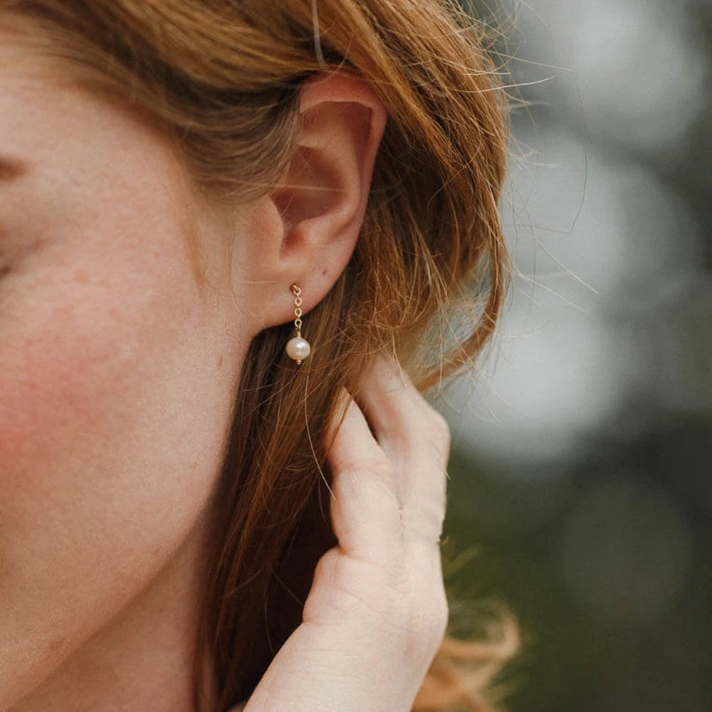 Freshwater Pearl Earring with Pendant