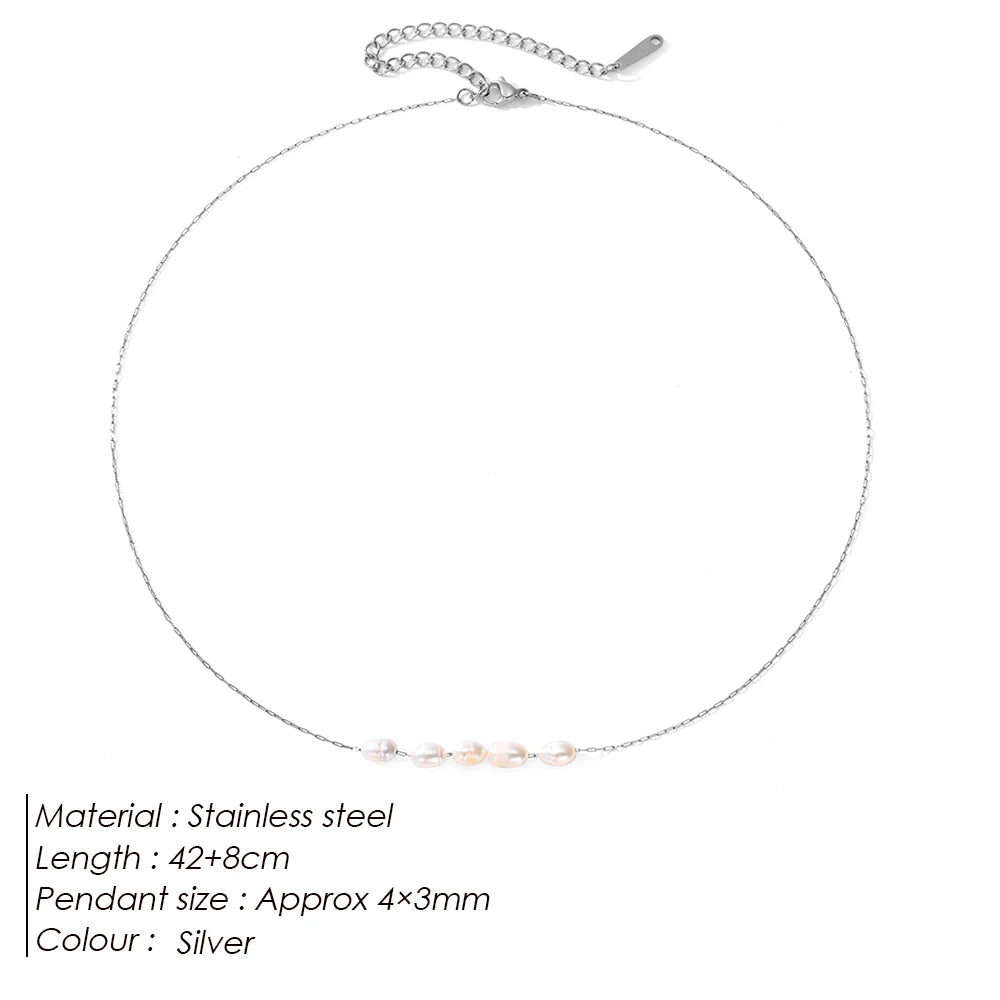 Create Gold Color Simple Pearl Choker Necklaces