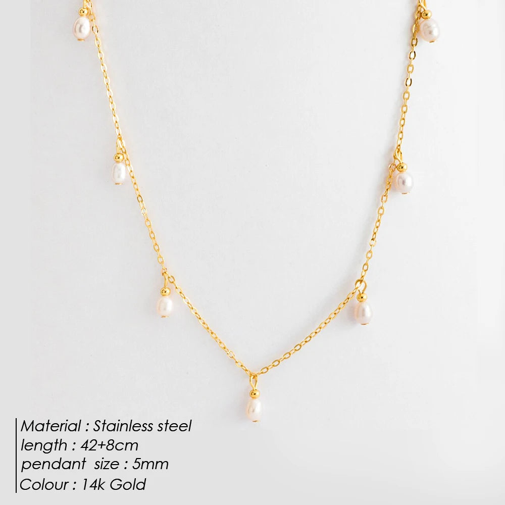 Thin Clavicle Chain with Pearl Pendant