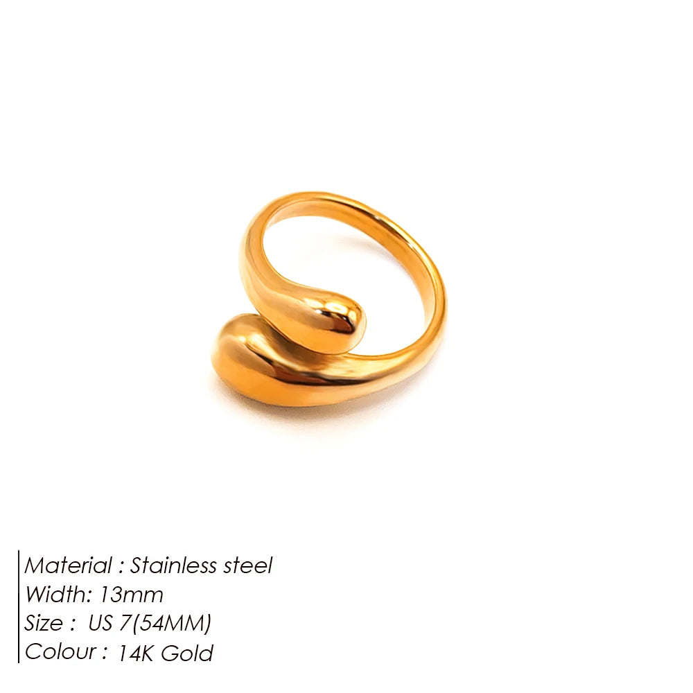 Double opening ring with shiny feather design