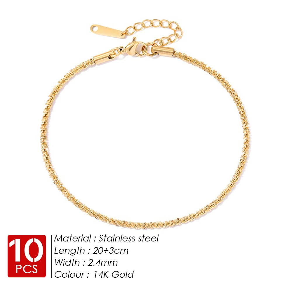 Golden Cauliflower Anklet Bracelet