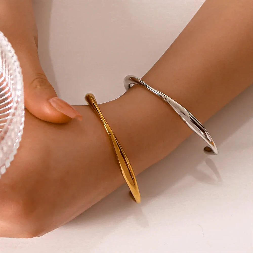 Classic 14k gold plated titanium bracelets