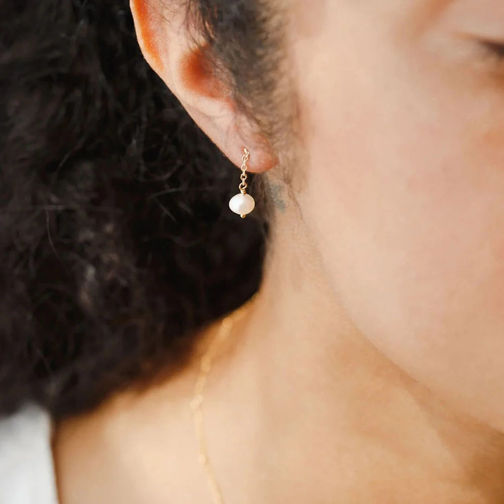 Freshwater Pearl Earring with Pendant