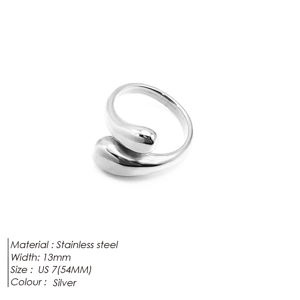 Double opening ring with shiny feather design