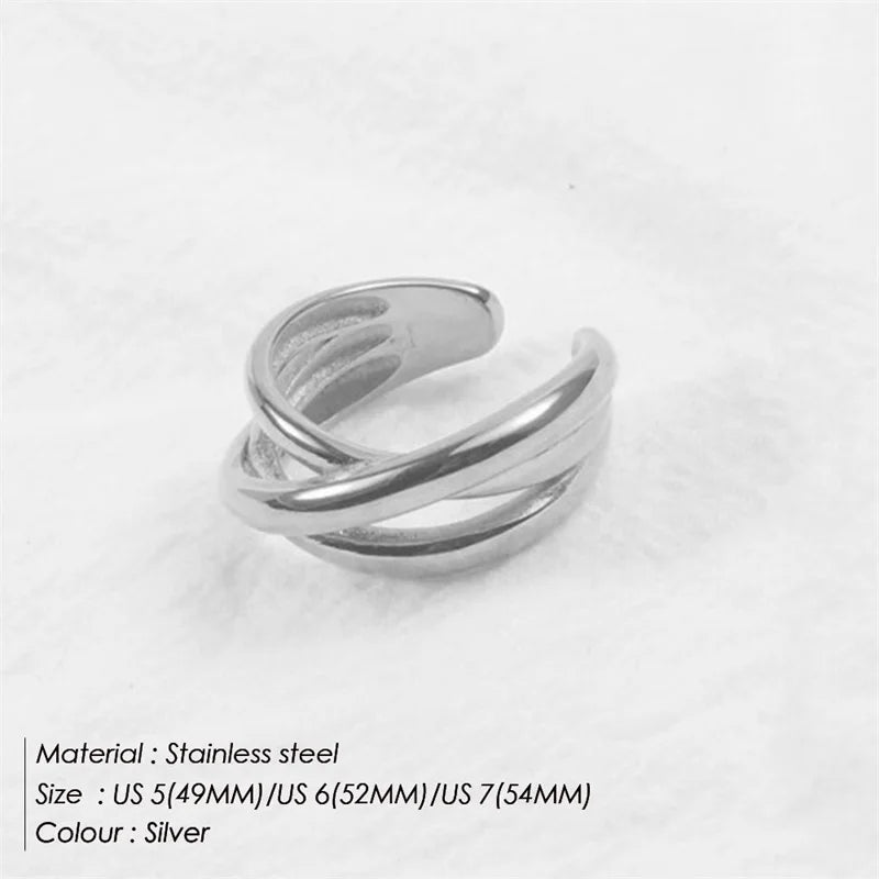 Classic Wide Multilayer Cross Ring