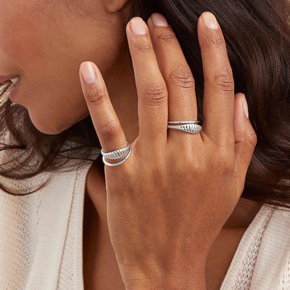 Simple style texture tail ring