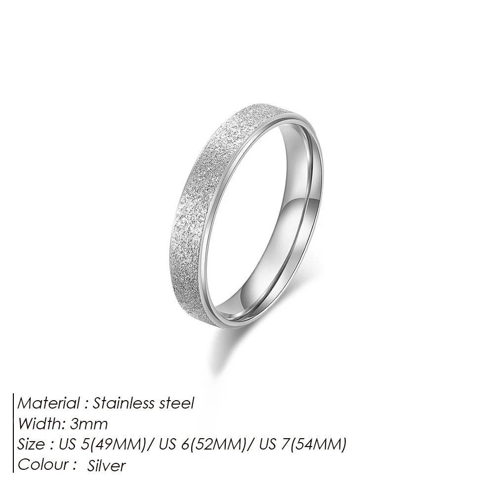 High quality simple scrub rings gold color
