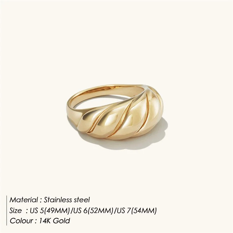 Classic gold color ring with simple texture