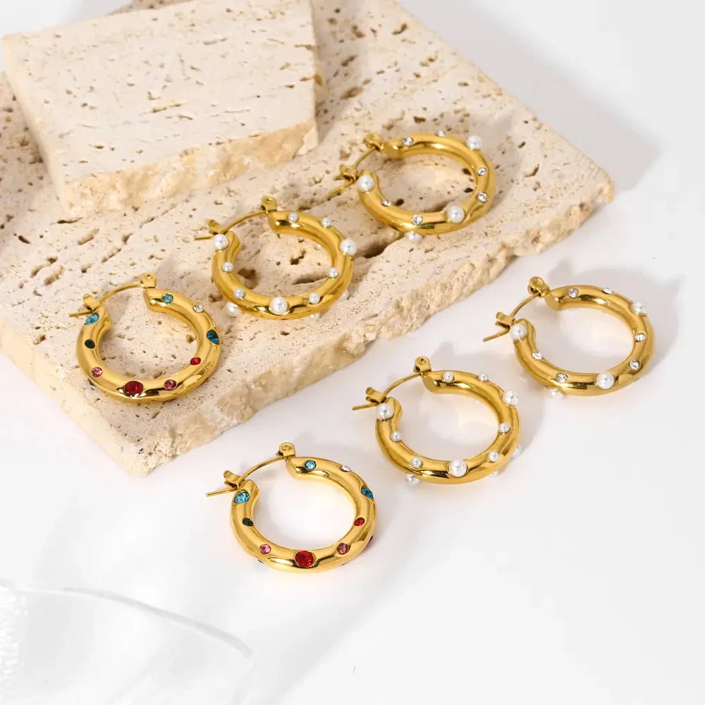 High quality rhinestone earrings, vintage pearls