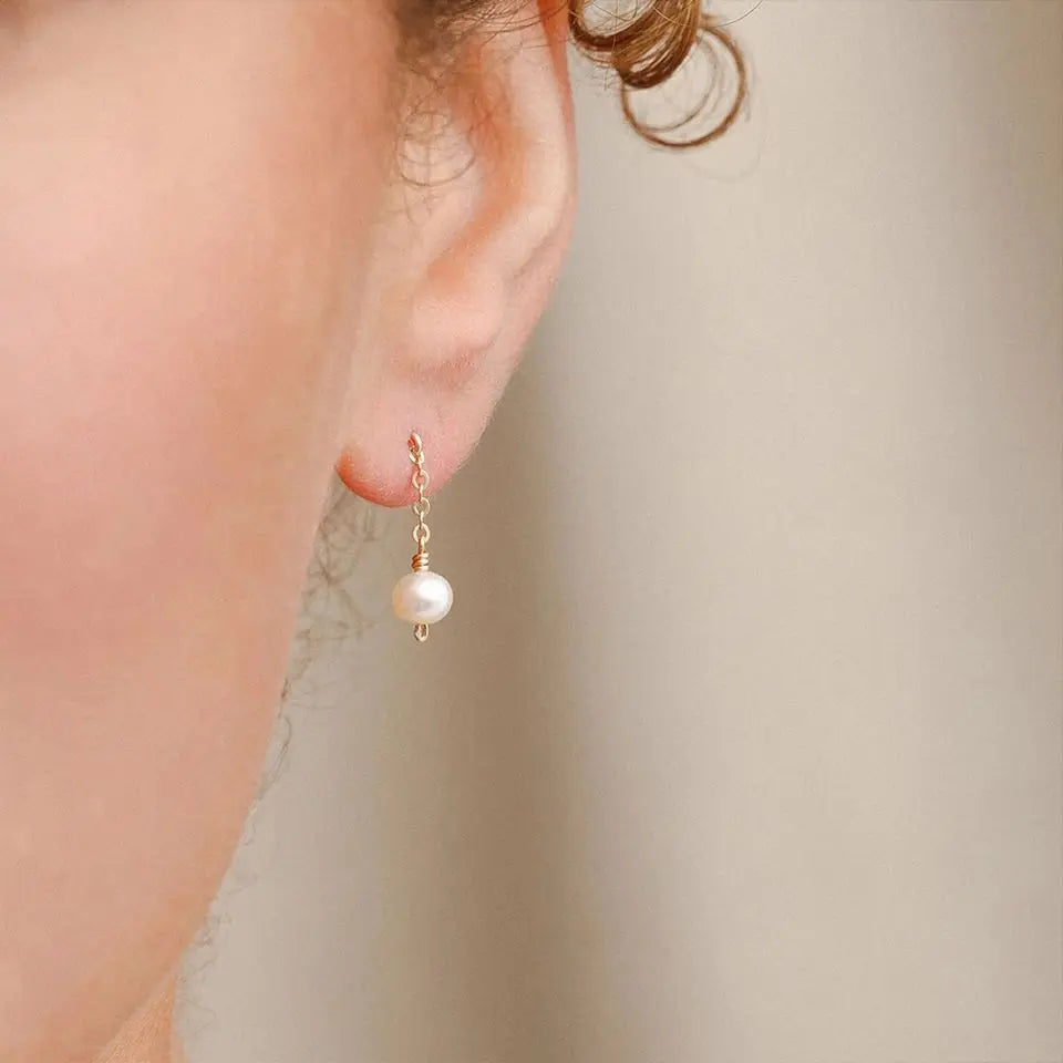 Freshwater Pearl Earring with Pendant