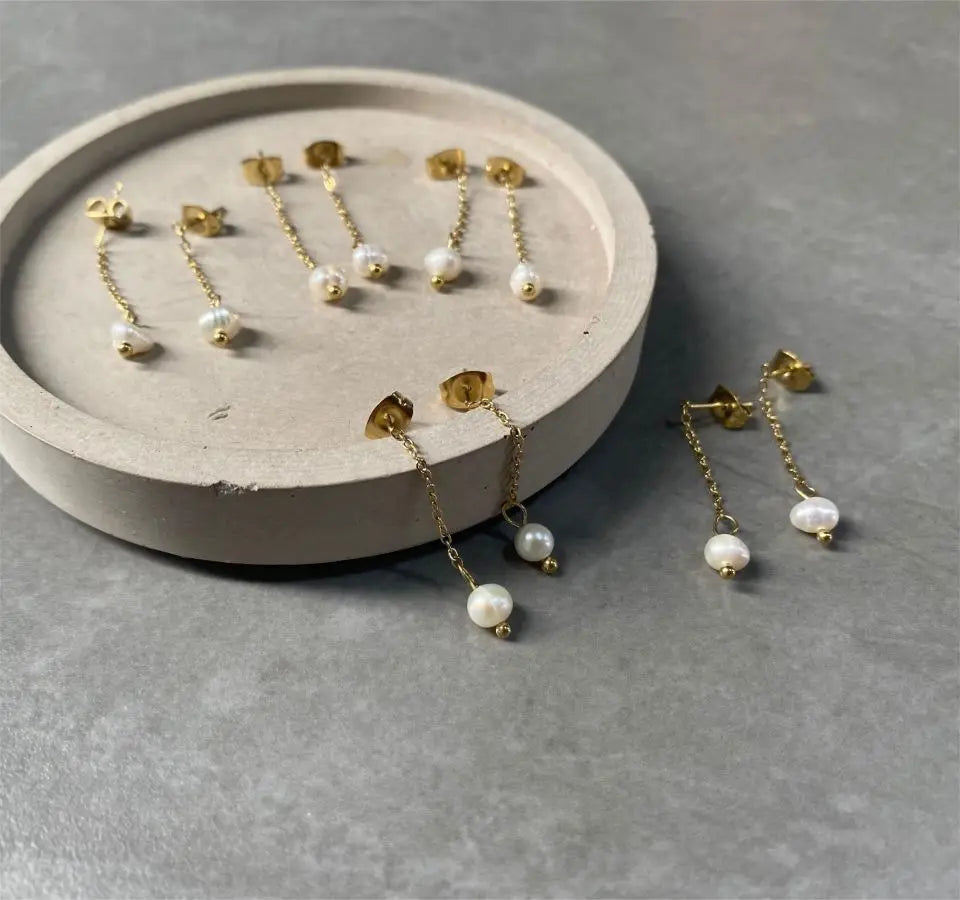 Freshwater Pearl Earring with Pendant