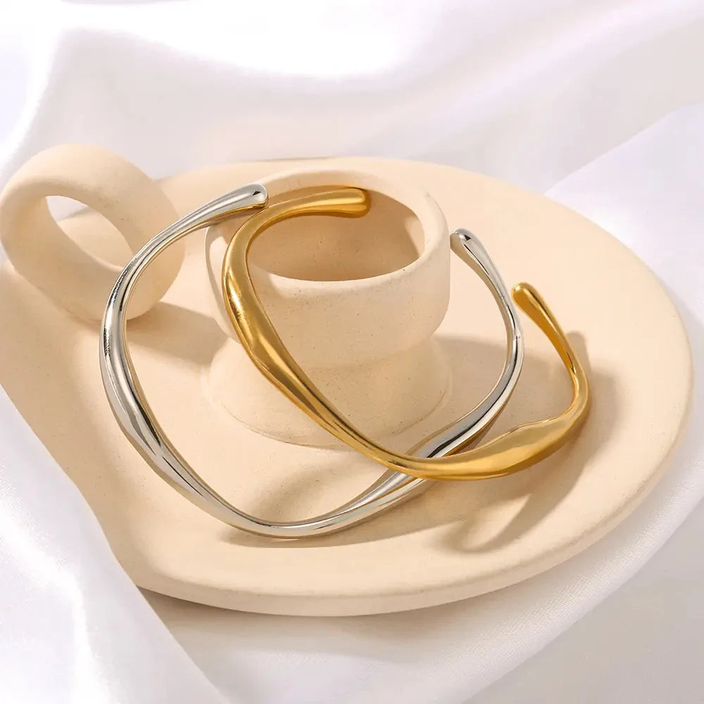 Classic 14k gold plated titanium bracelets