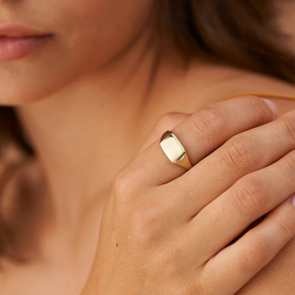 Gold Plated Geometric Jewelry Ring