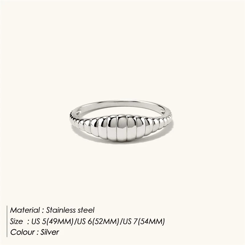 Simple style texture tail ring