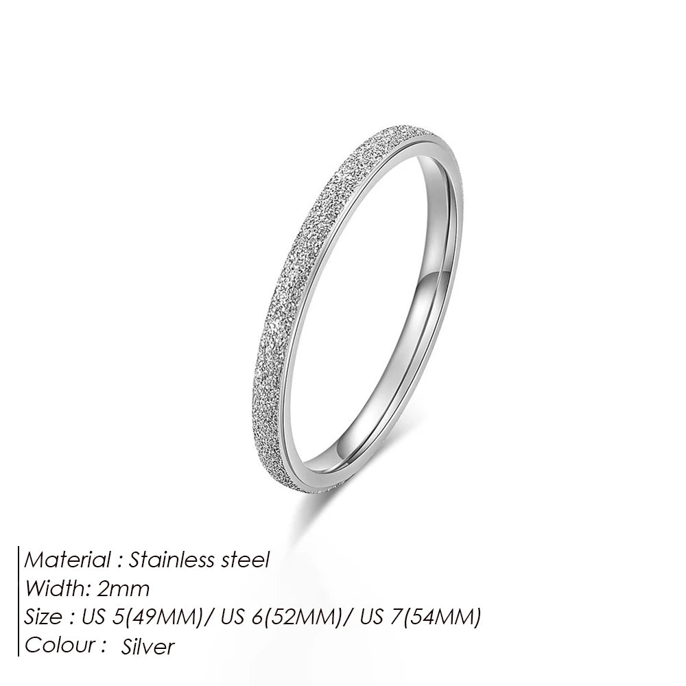 High quality simple scrub rings gold color