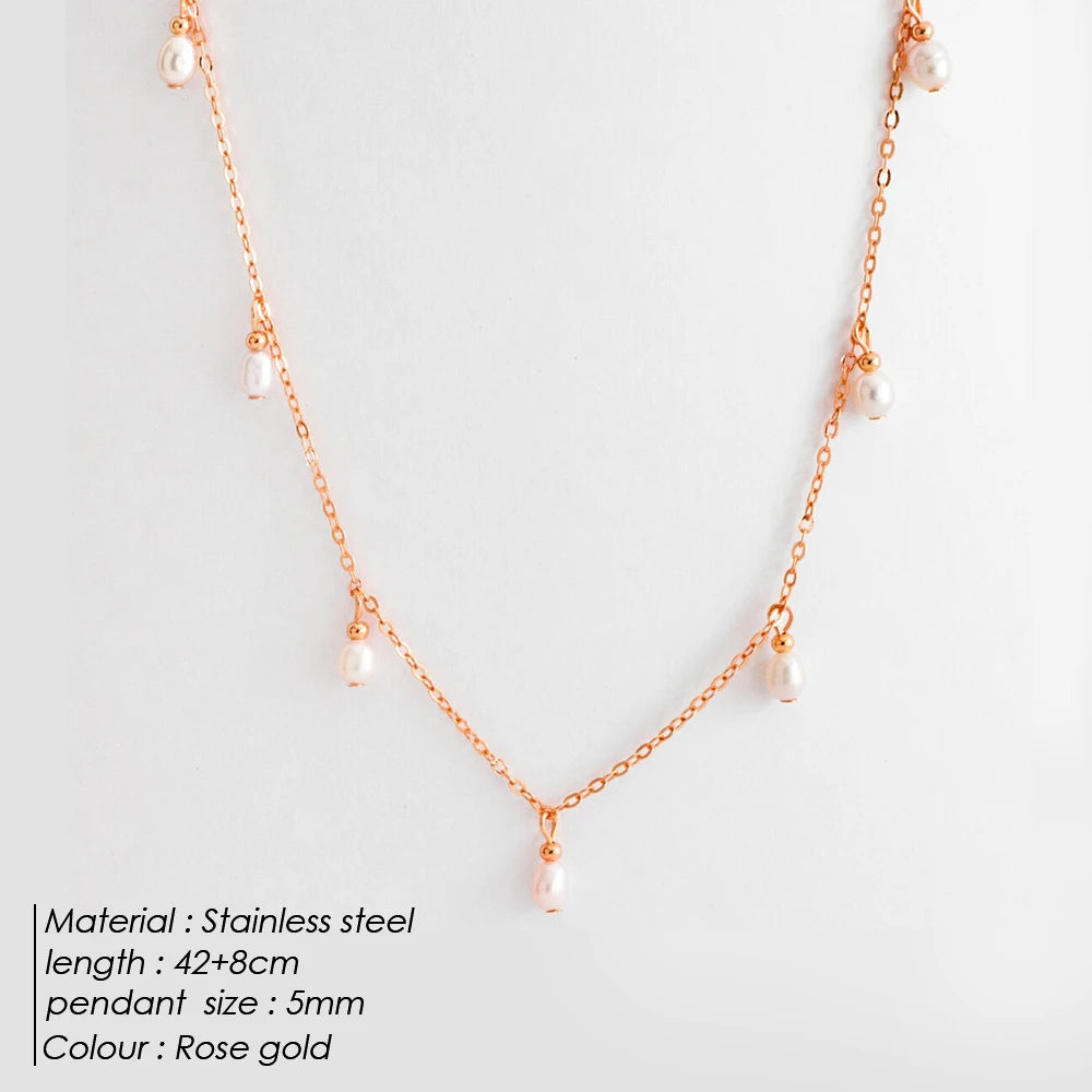 Thin Clavicle Chain with Pearl Pendant