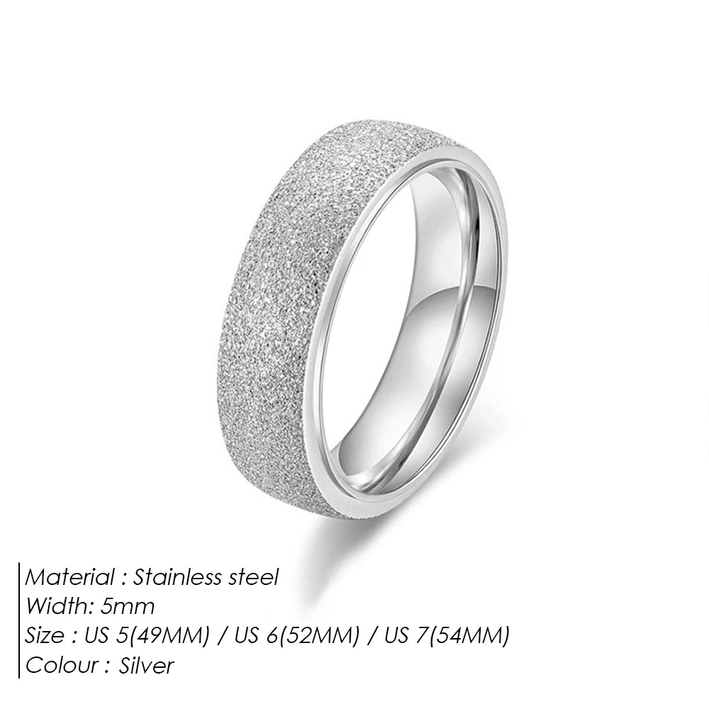 High quality simple scrub rings gold color