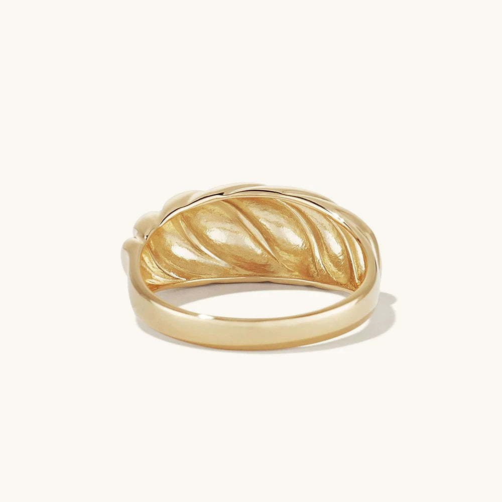 Classic gold color ring with simple texture