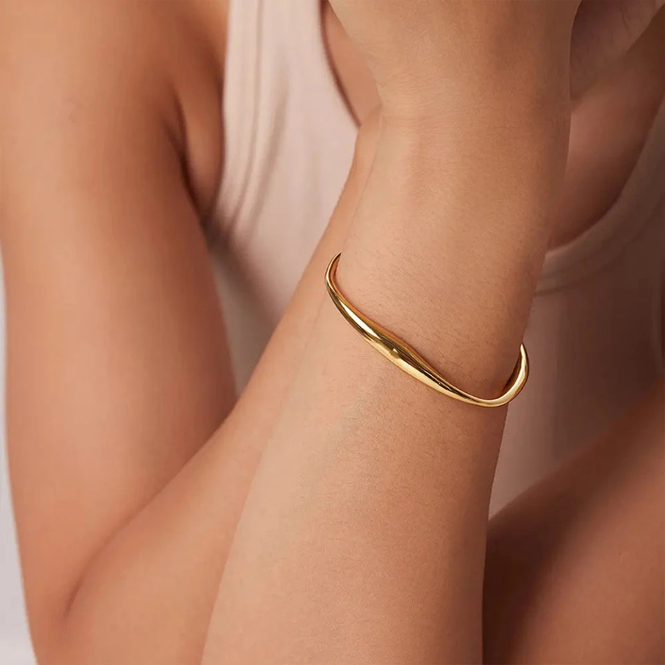 Classic 14k gold plated titanium bracelets