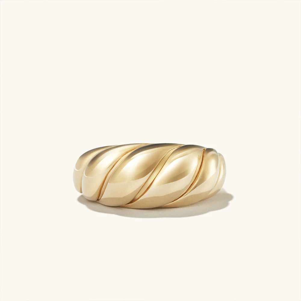 Classic gold color ring with simple texture