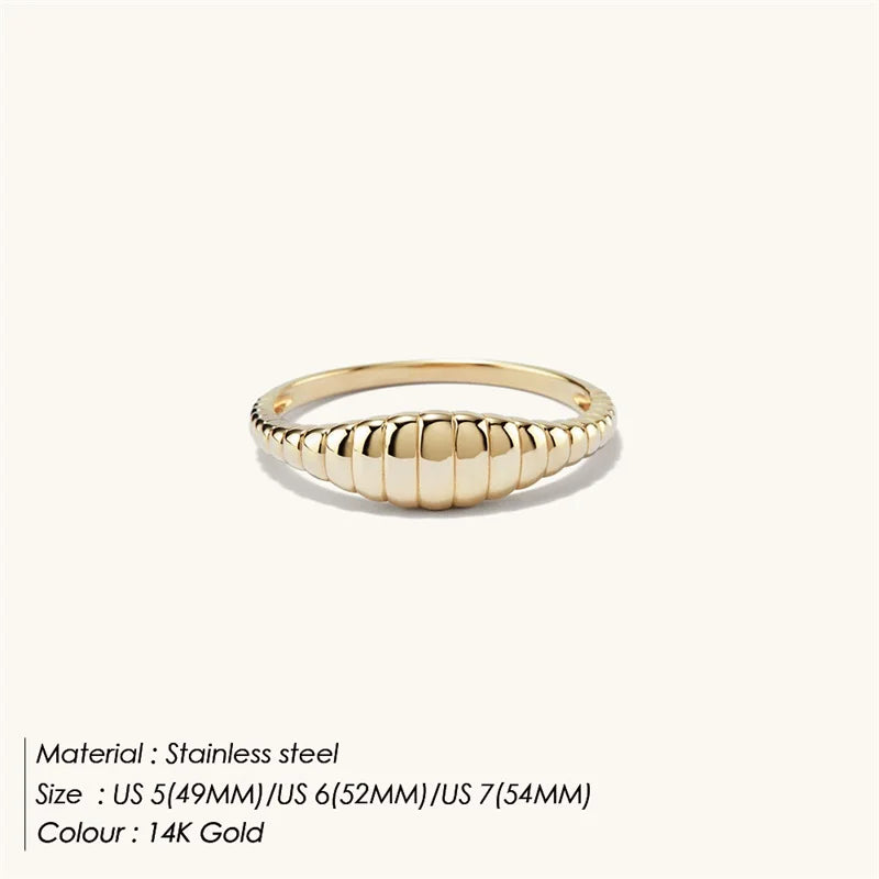Simple style texture tail ring
