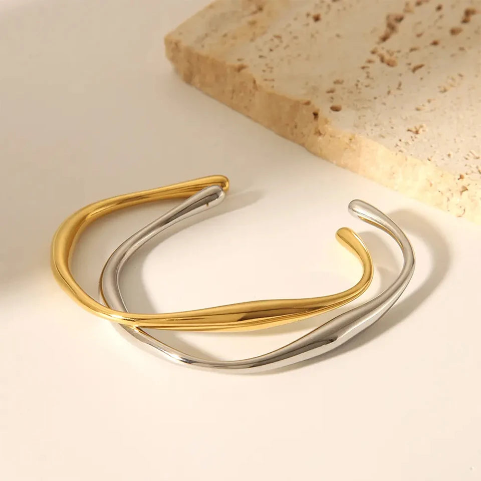 Classic 14k gold plated titanium bracelets