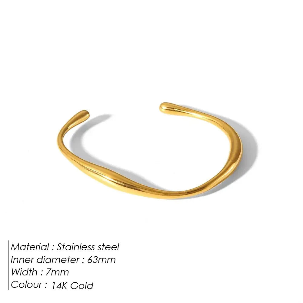 Classic 14k gold plated titanium bracelets