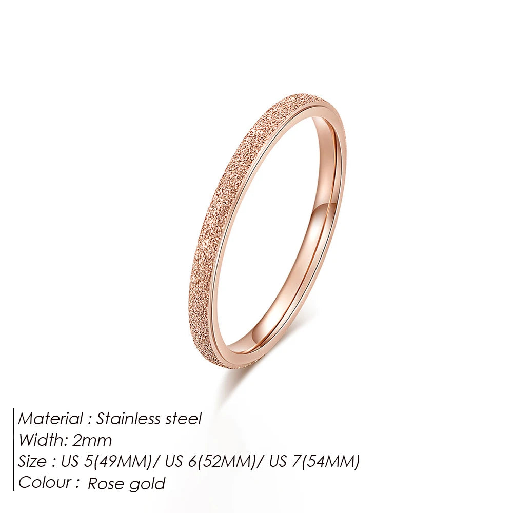 High quality simple scrub rings gold color