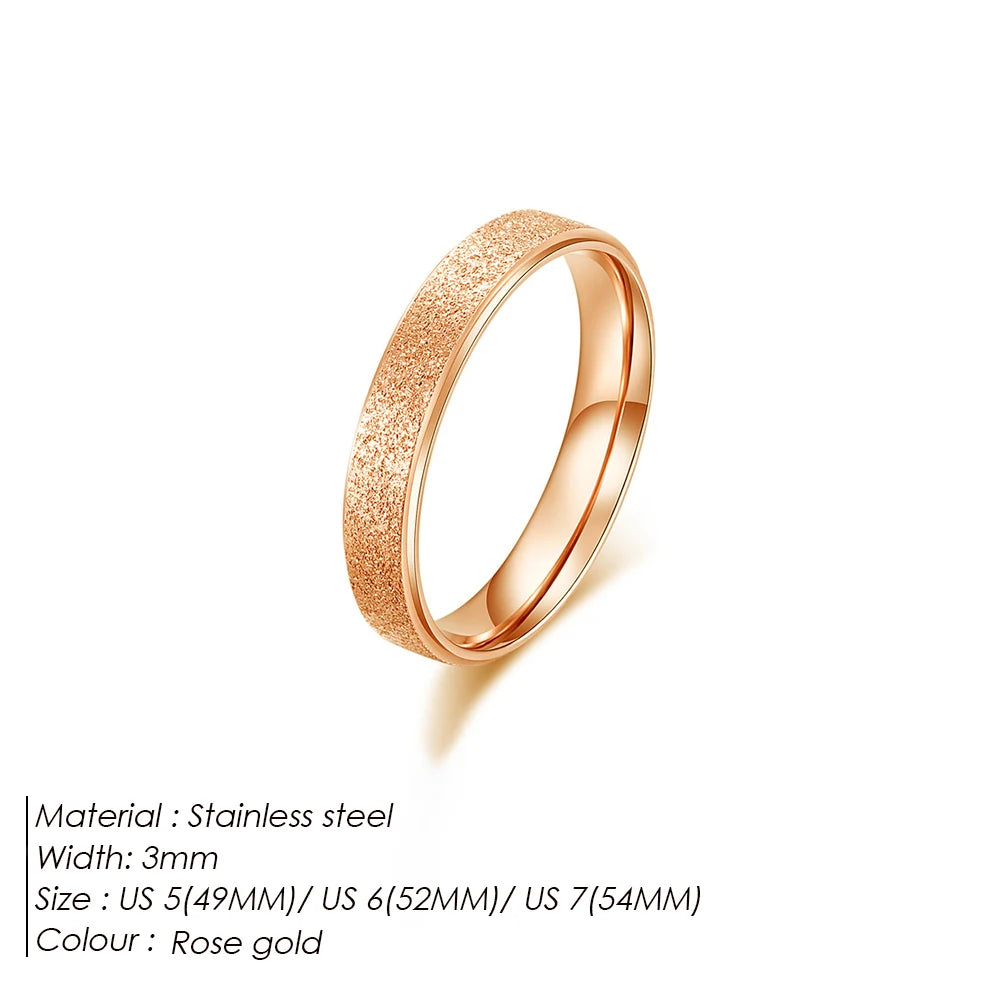 High quality simple scrub rings gold color