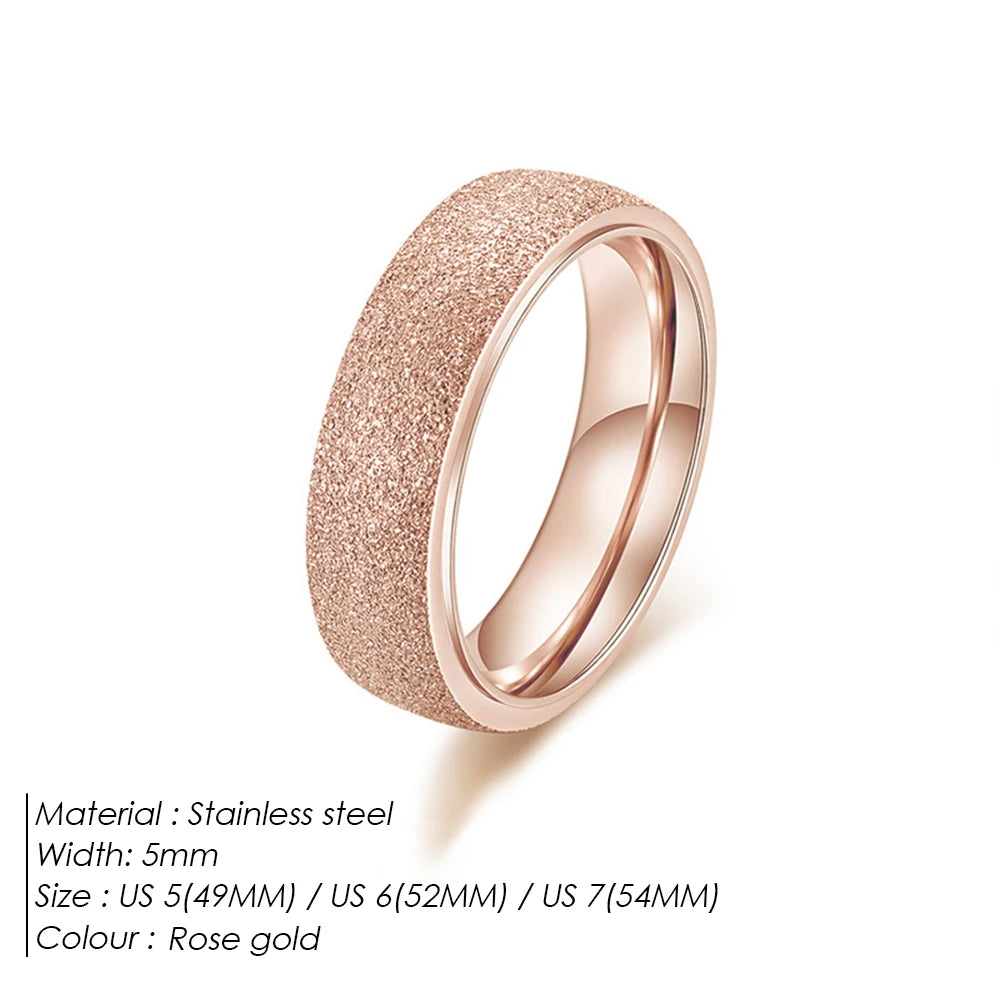 High quality simple scrub rings gold color