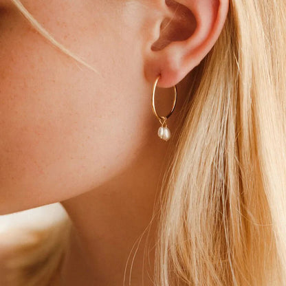 Large freshwater pearl earrings