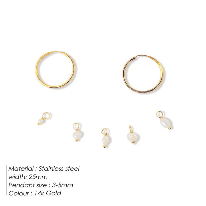 Large freshwater pearl earrings