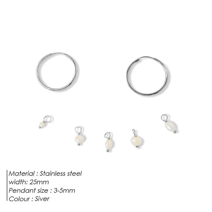 Large freshwater pearl earrings