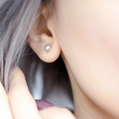 Korean style small earrings, imitation pearls