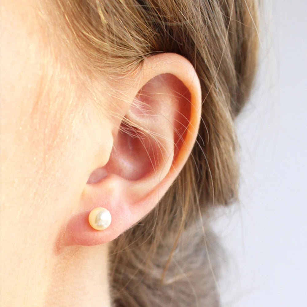 Korean style small earrings, imitation pearls