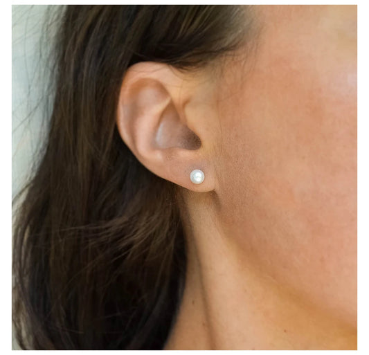 Korean style small earrings, imitation pearls