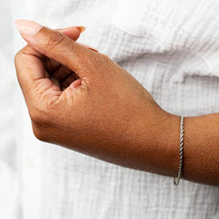 Silver Color Twisted Rope Bracelet for Women