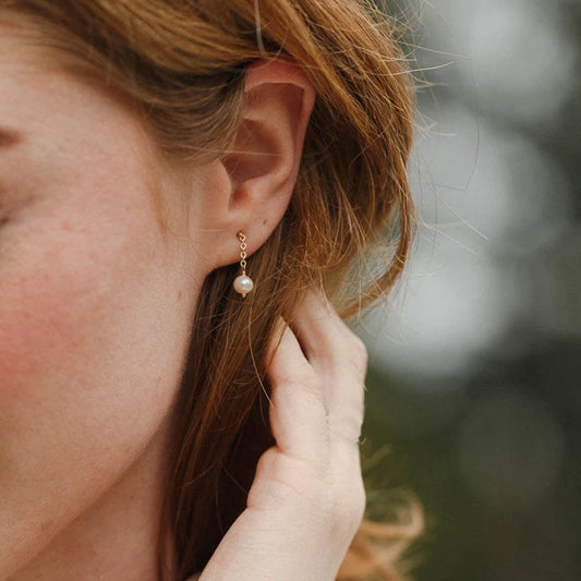 Freshwater Pearl Earring with Pendant