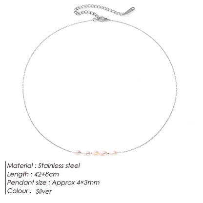 Create Gold Color Simple Pearl Choker Necklaces