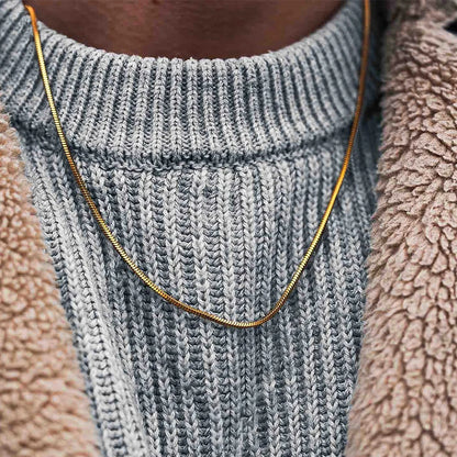 Handmade square clavicular chain Titanium