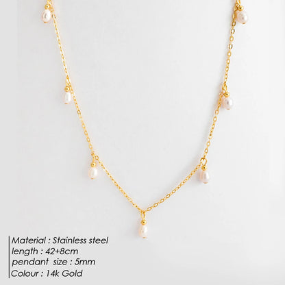 Thin Clavicle Chain with Pearl Pendant