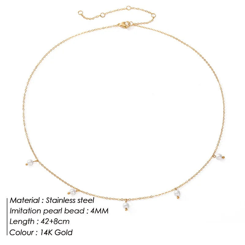 Handmade imitation Pearl Tassel Short Chain