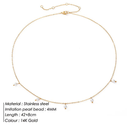 Handmade imitation Pearl Tassel Short Chain