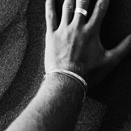 Men's Wide Polished C Shape Bracelet