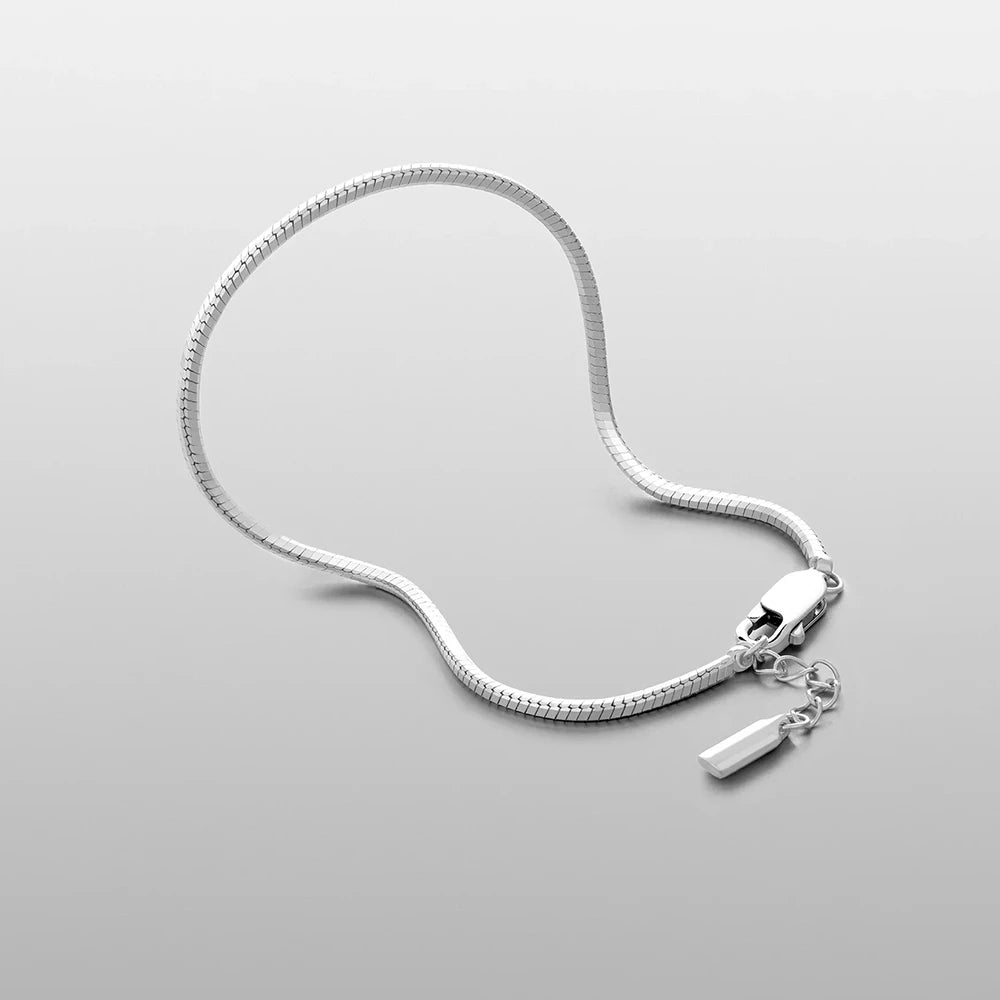 Silver Bracelet with Minimalist Octagonal Chain
