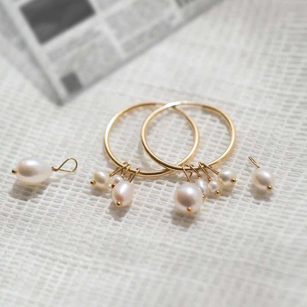 Large freshwater pearl earrings