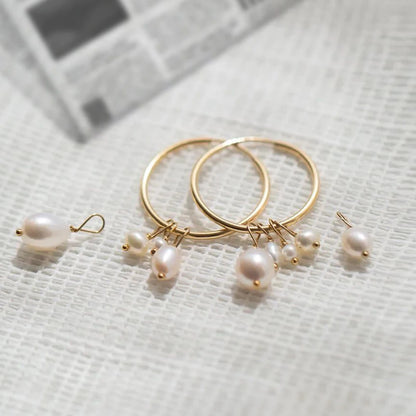 Large freshwater pearl earrings